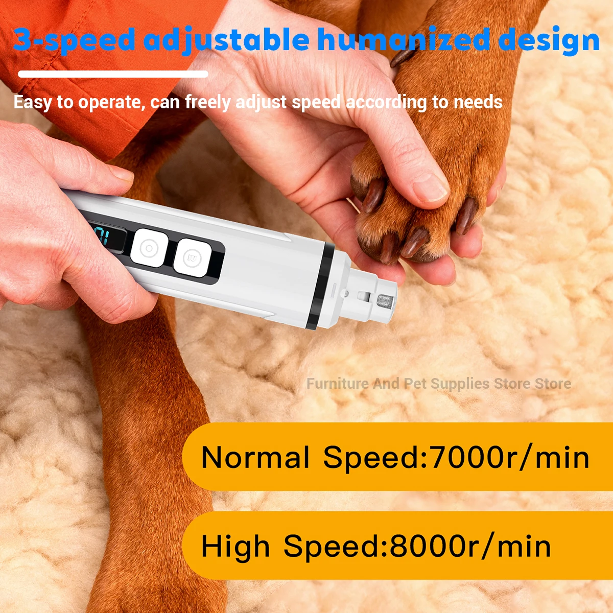 Aparador de Unhas para Cães e Gatos Recarregável USB com Luz LED - Imagem 4