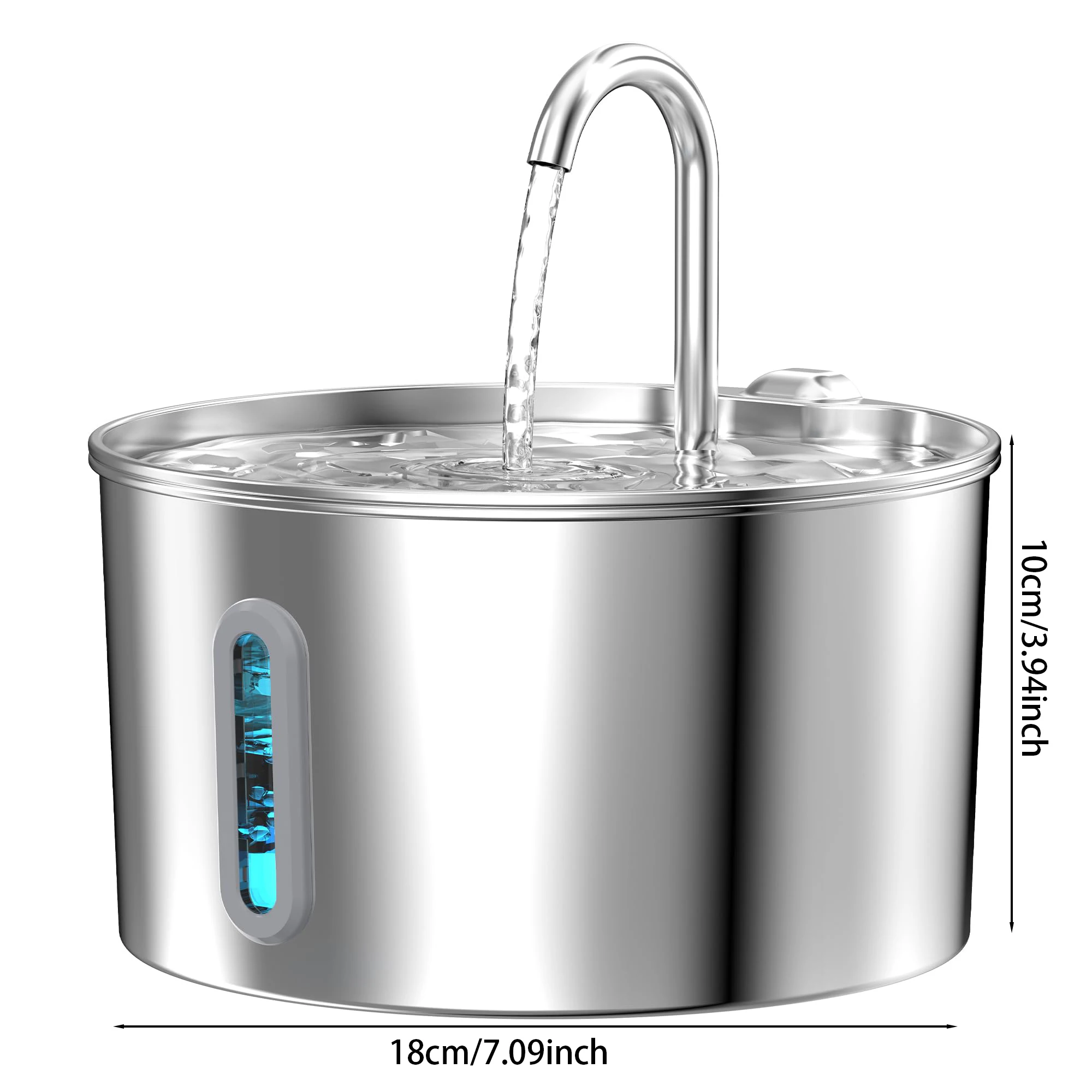 Fonte Automática ZYFeeder 2.2L Inox para Cães e Gatos com Sensor de Presença - Imagem 6