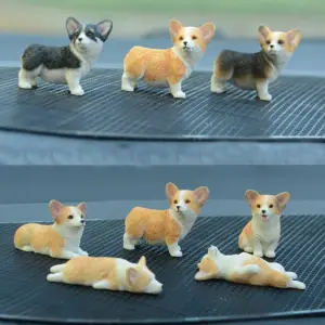 miniatura de resina corgi