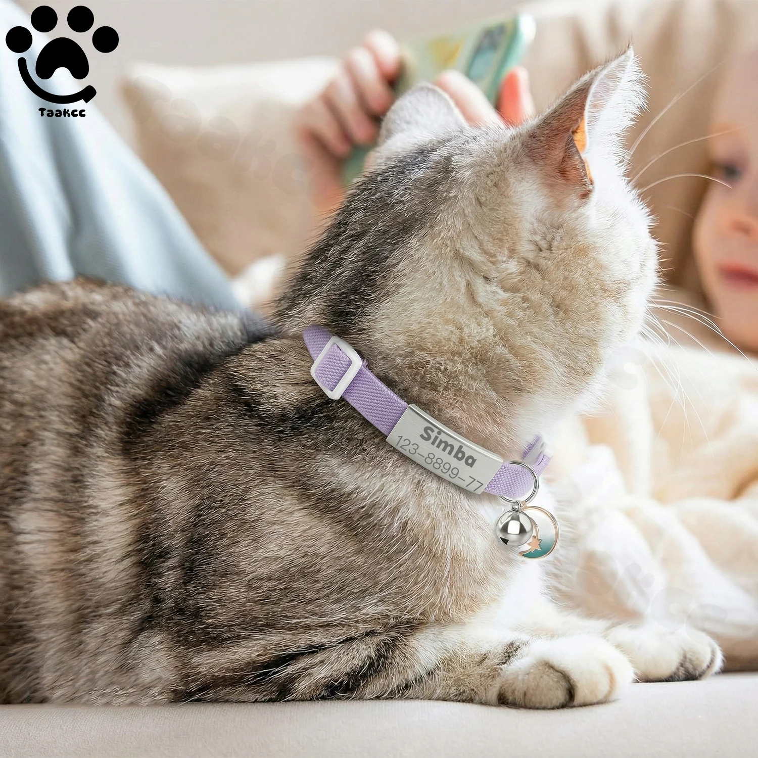 Coleira para Gatos Personalizada de Nylon Elástico Ajustável - Imagem 6