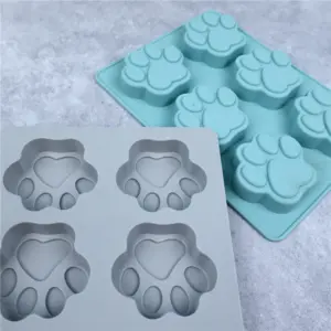 molde de silicone para doces patas de cão e gato