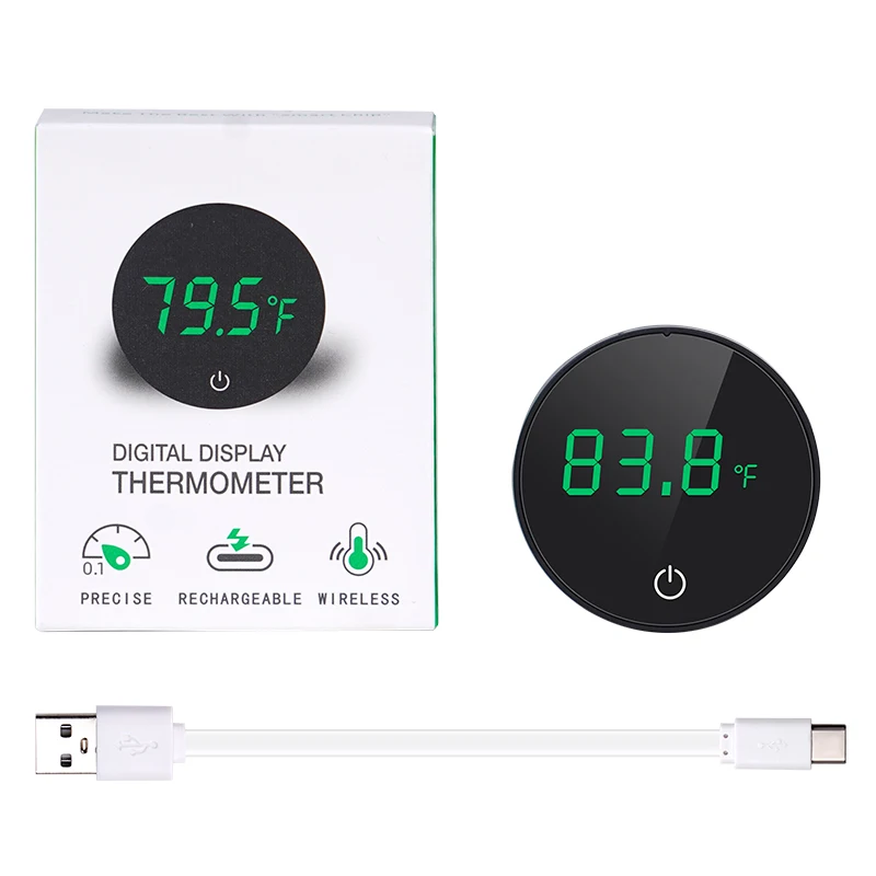 Termômetro Digital para Aquário LCD Externo Recarregável USB-C - Imagem 2