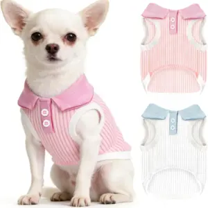 camiseta elástica respirável para cães pequenos