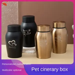 urna para cinzas de pets em aço inoxidável